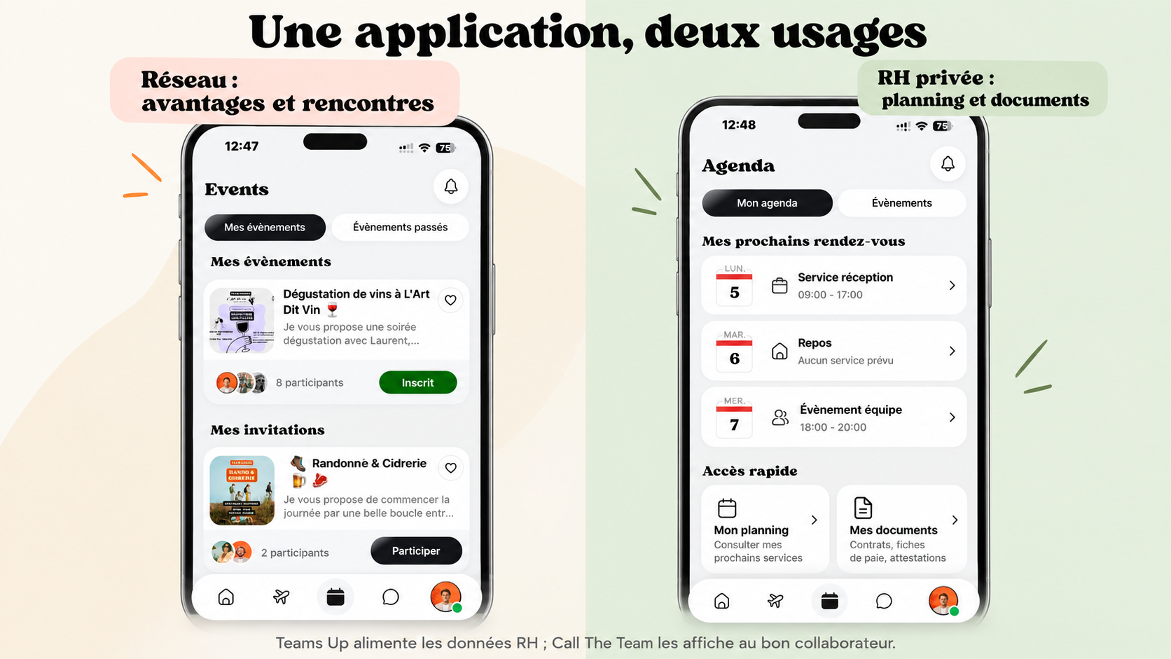 Mon espace RH au quotidien : planning, congés et documents alimentés par Team’s Up